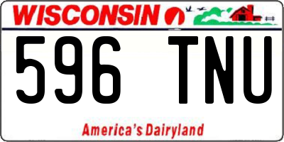 WI license plate 596TNU