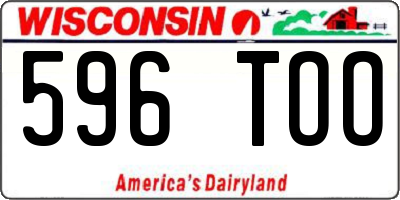 WI license plate 596TOO
