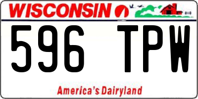 WI license plate 596TPW