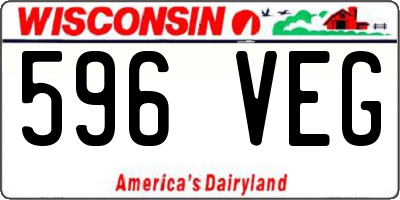 WI license plate 596VEG