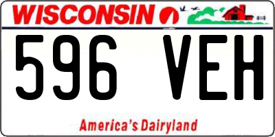 WI license plate 596VEH