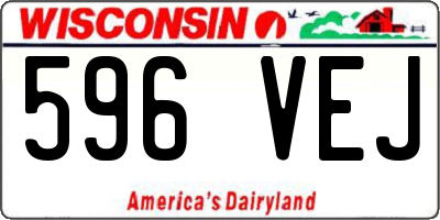 WI license plate 596VEJ