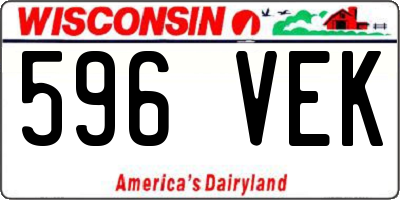 WI license plate 596VEK