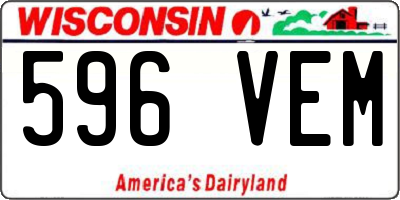 WI license plate 596VEM