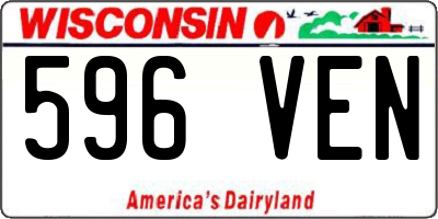 WI license plate 596VEN