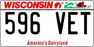 WI license plate 596VET