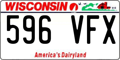 WI license plate 596VFX