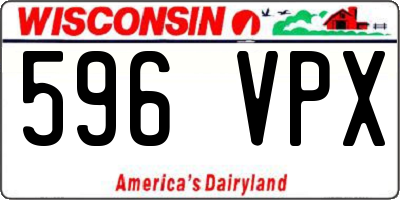WI license plate 596VPX