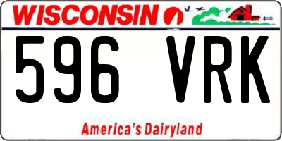 WI license plate 596VRK