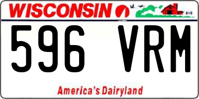 WI license plate 596VRM