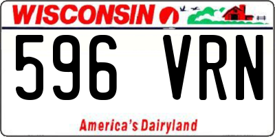 WI license plate 596VRN