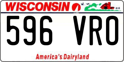 WI license plate 596VRO