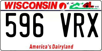 WI license plate 596VRX