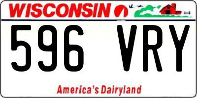 WI license plate 596VRY