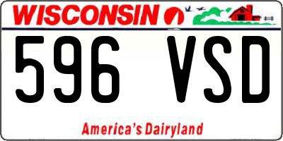 WI license plate 596VSD