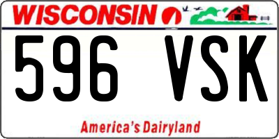 WI license plate 596VSK