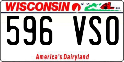 WI license plate 596VSO