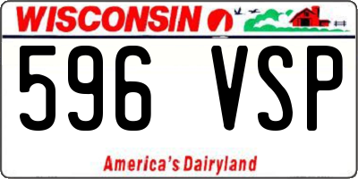 WI license plate 596VSP