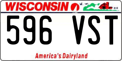 WI license plate 596VST