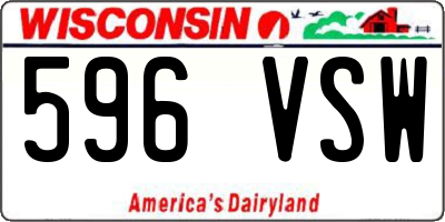 WI license plate 596VSW