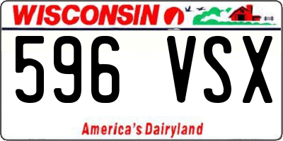 WI license plate 596VSX