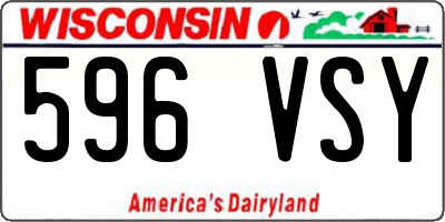 WI license plate 596VSY