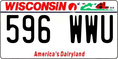 WI license plate 596WWU