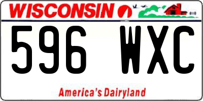 WI license plate 596WXC