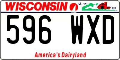 WI license plate 596WXD