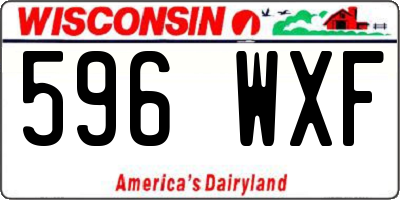 WI license plate 596WXF