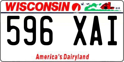 WI license plate 596XAI