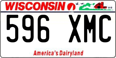 WI license plate 596XMC