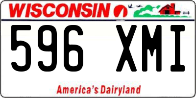 WI license plate 596XMI