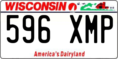 WI license plate 596XMP