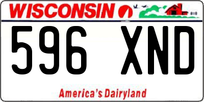 WI license plate 596XND