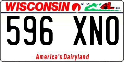 WI license plate 596XNO