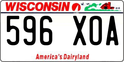 WI license plate 596XOA