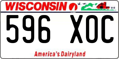 WI license plate 596XOC