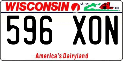WI license plate 596XON