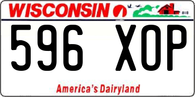 WI license plate 596XOP