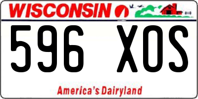 WI license plate 596XOS