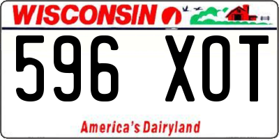 WI license plate 596XOT