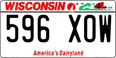 WI license plate 596XOW