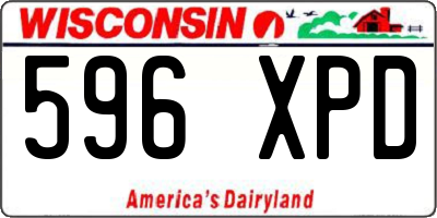 WI license plate 596XPD