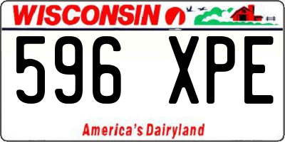 WI license plate 596XPE