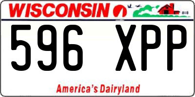 WI license plate 596XPP