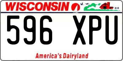 WI license plate 596XPU