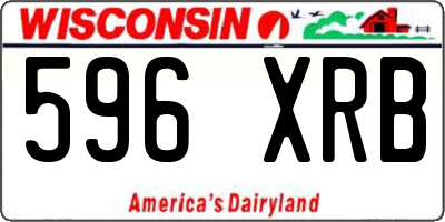 WI license plate 596XRB