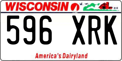 WI license plate 596XRK