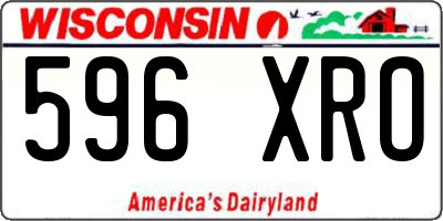 WI license plate 596XRO